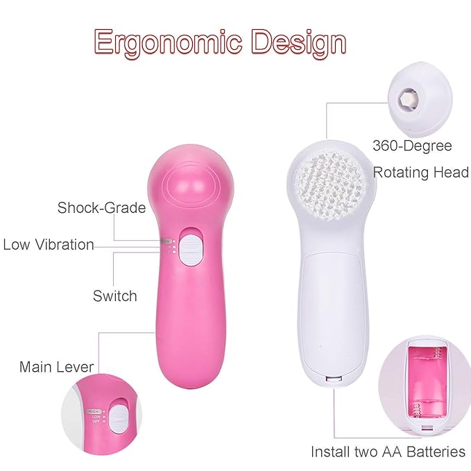 Portable Electric Facial Cleansing Brush 5-in-1